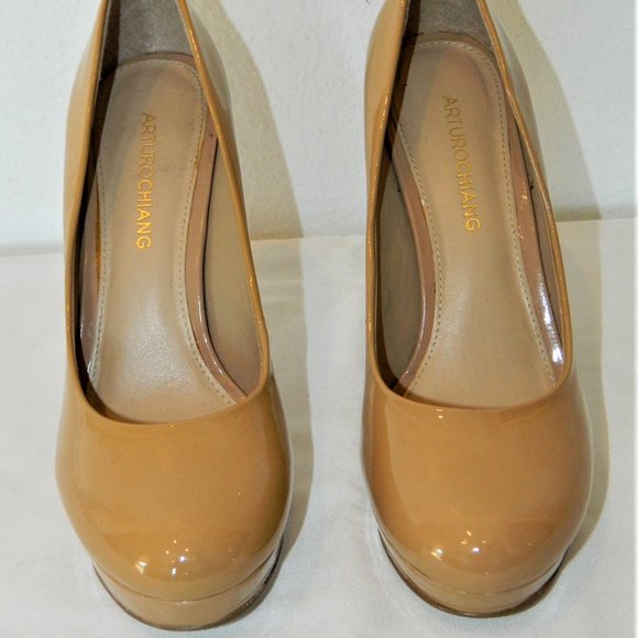 Arturo Chiang Nude Patent Pumps 7.5M - Picture 2 of 7